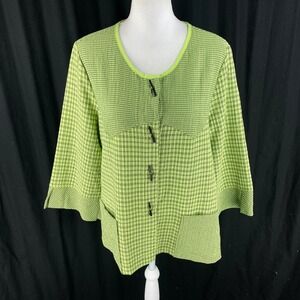 Moonlight Y&S Fashion‎ M Lagenlook Art to Wear Chopstick Colorblock Blouse Plaid